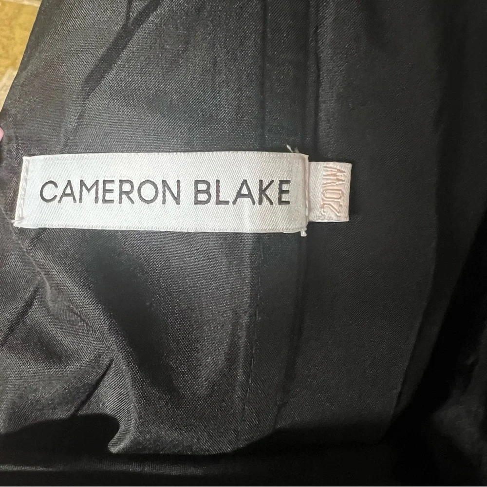 Black Ruched Sweetheart Gown with Cuffed 3/4 Sleeves - Picture 4 of 4